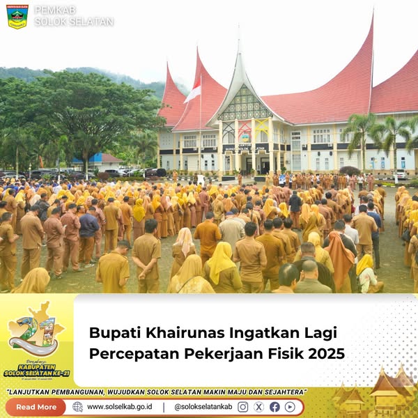 Bupati Khairunas Ingatkan Lagi Percepatan Pekerjaan Fisik 2025