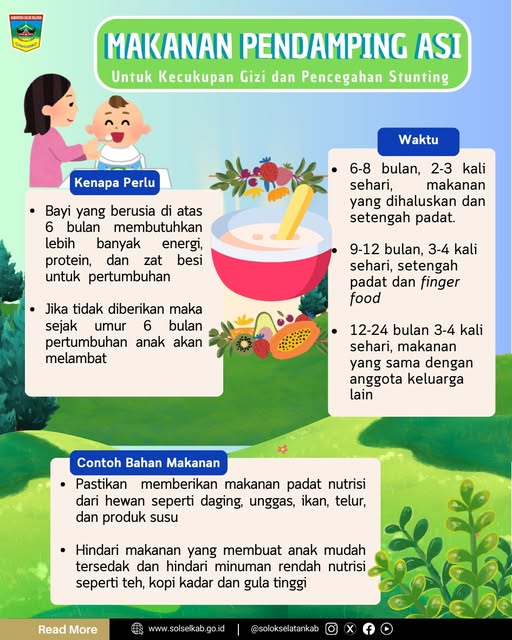 Banyak cara untuk mencegah stunting pada anak, salah satunya adalah memberikan anak makanan sesuai dengan usianya. Pasalnya, kebutuhan energi anak akan beda untuk tiap periode pertumbuhannya.