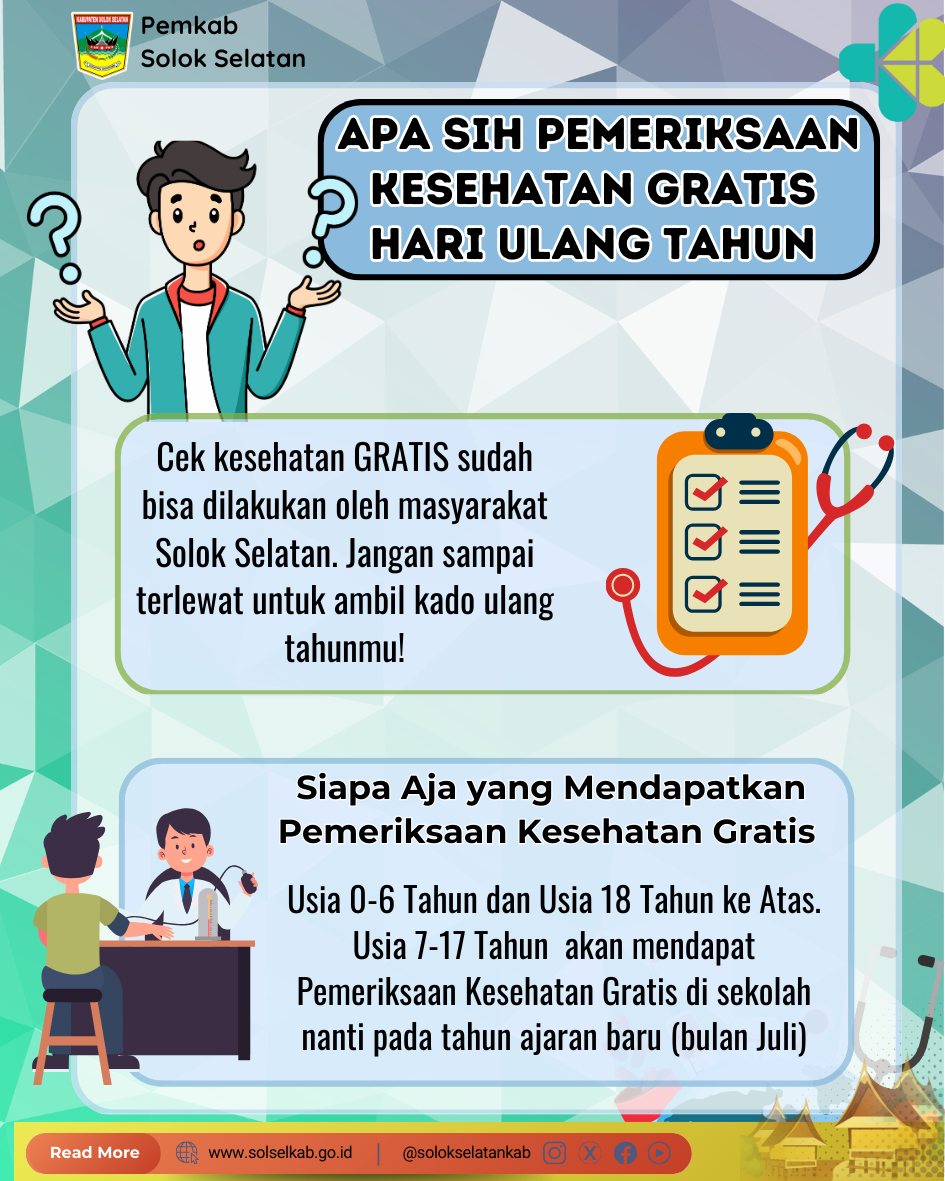 Nikmati layanan Pemeriksaan Kesehatan Gratis (PKG) sebagai kado ulang tahun