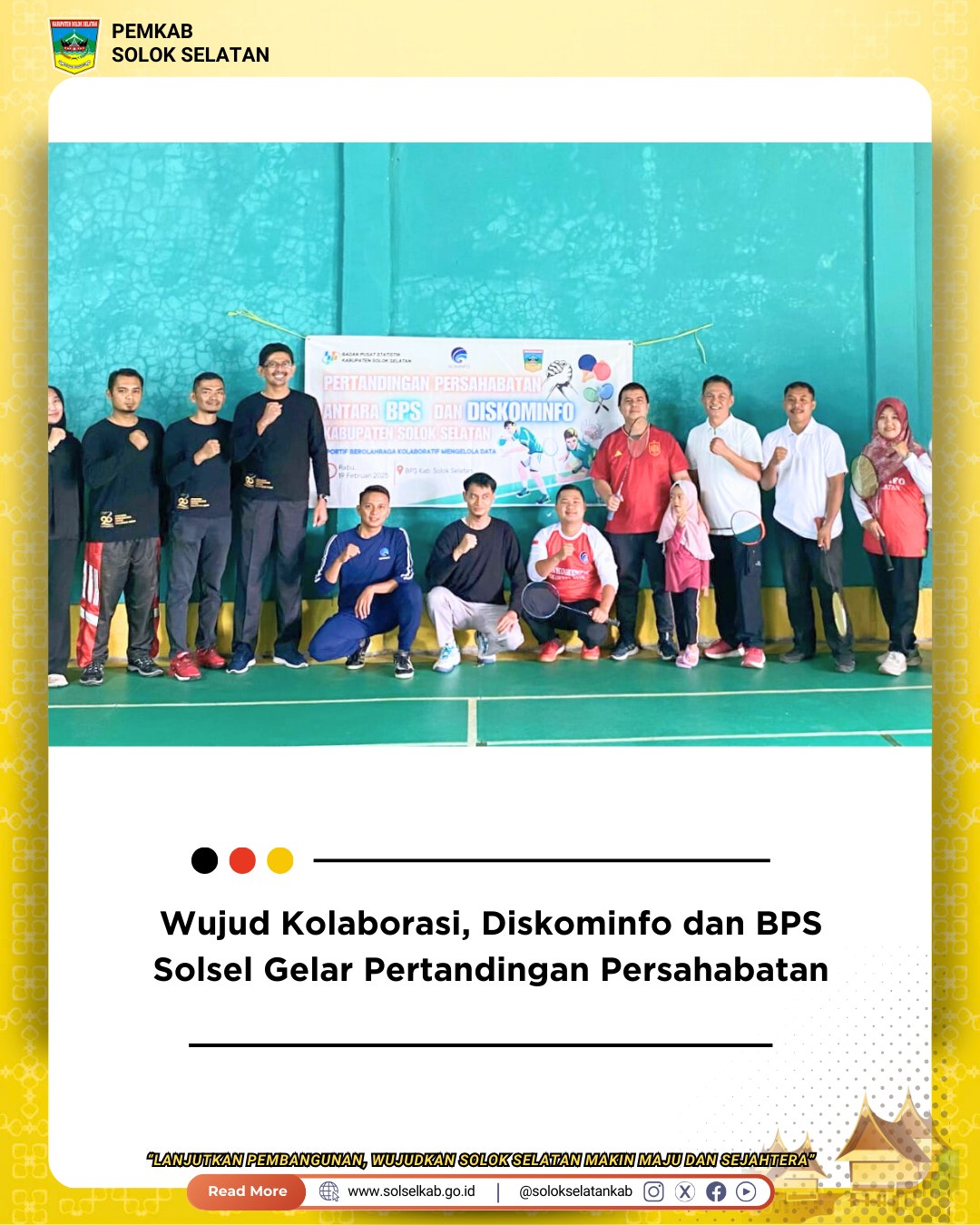 Wujud Kolaborasi, Diskominfo dan BPS Solsel Gelar Pertandingan Persahabatan