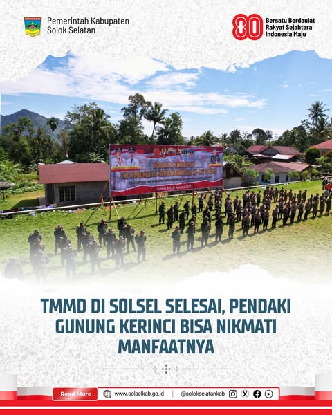 TMMD di Solsel Selesai, Pendaki Gunung Kerinci Bisa Nikmati Manfaatnya