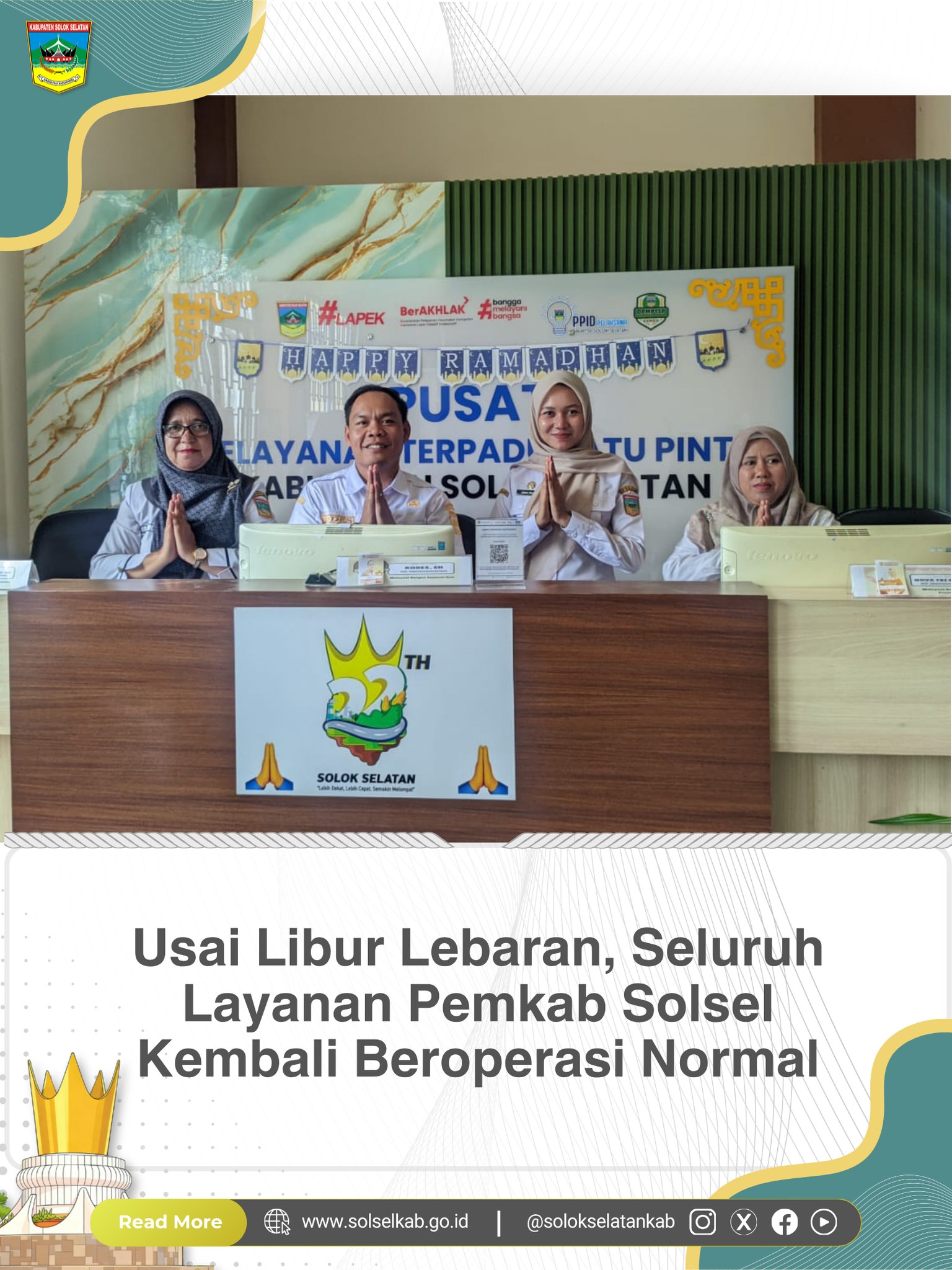 Usai Libur Lebaran, Seluruh Layanan Pemkab Solsel Kembali Beroperasi Normal