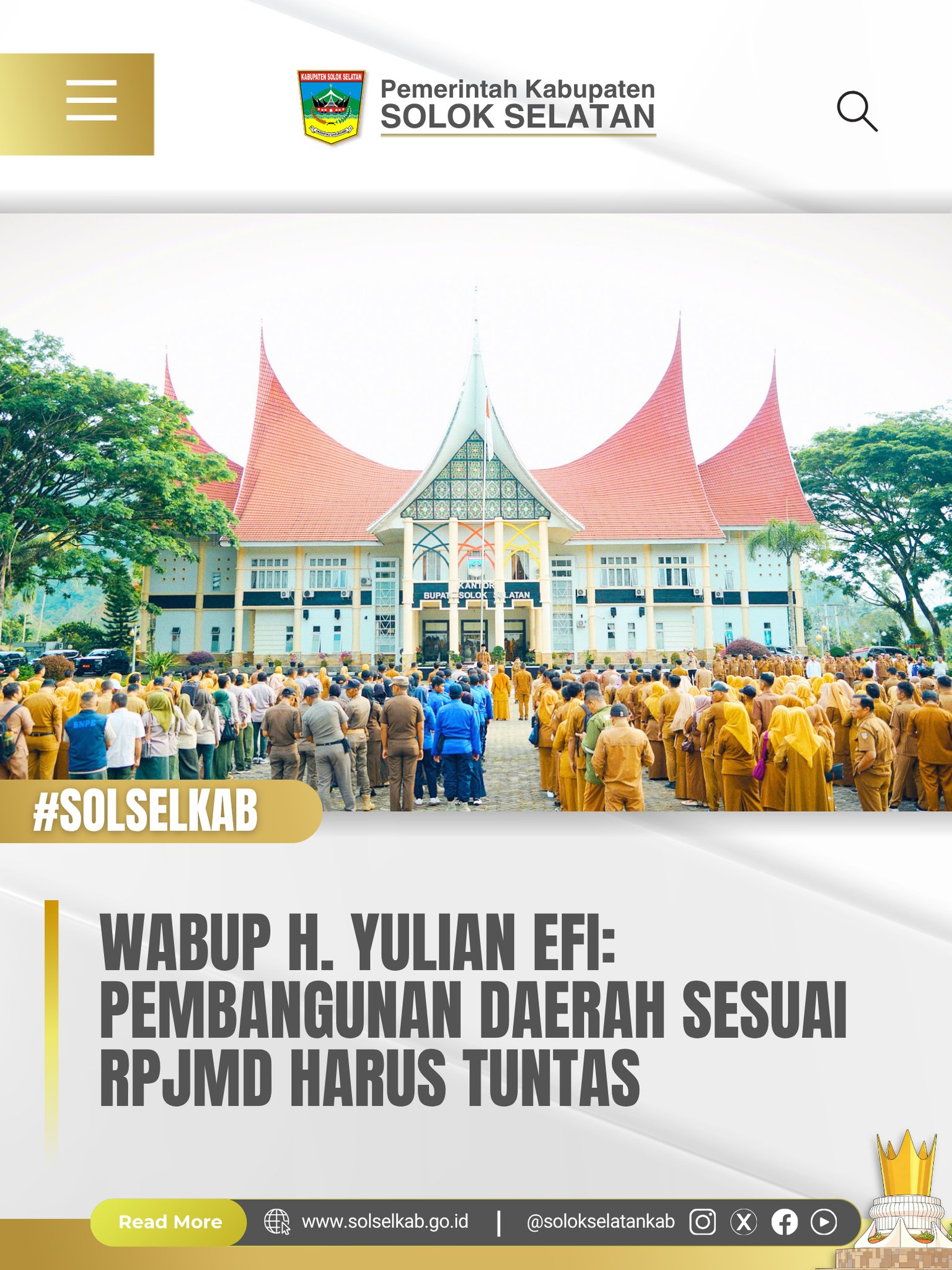Wabup H. Yulian Efi: Pembangunan Daerah Sesuai RPJMD Harus Tuntas