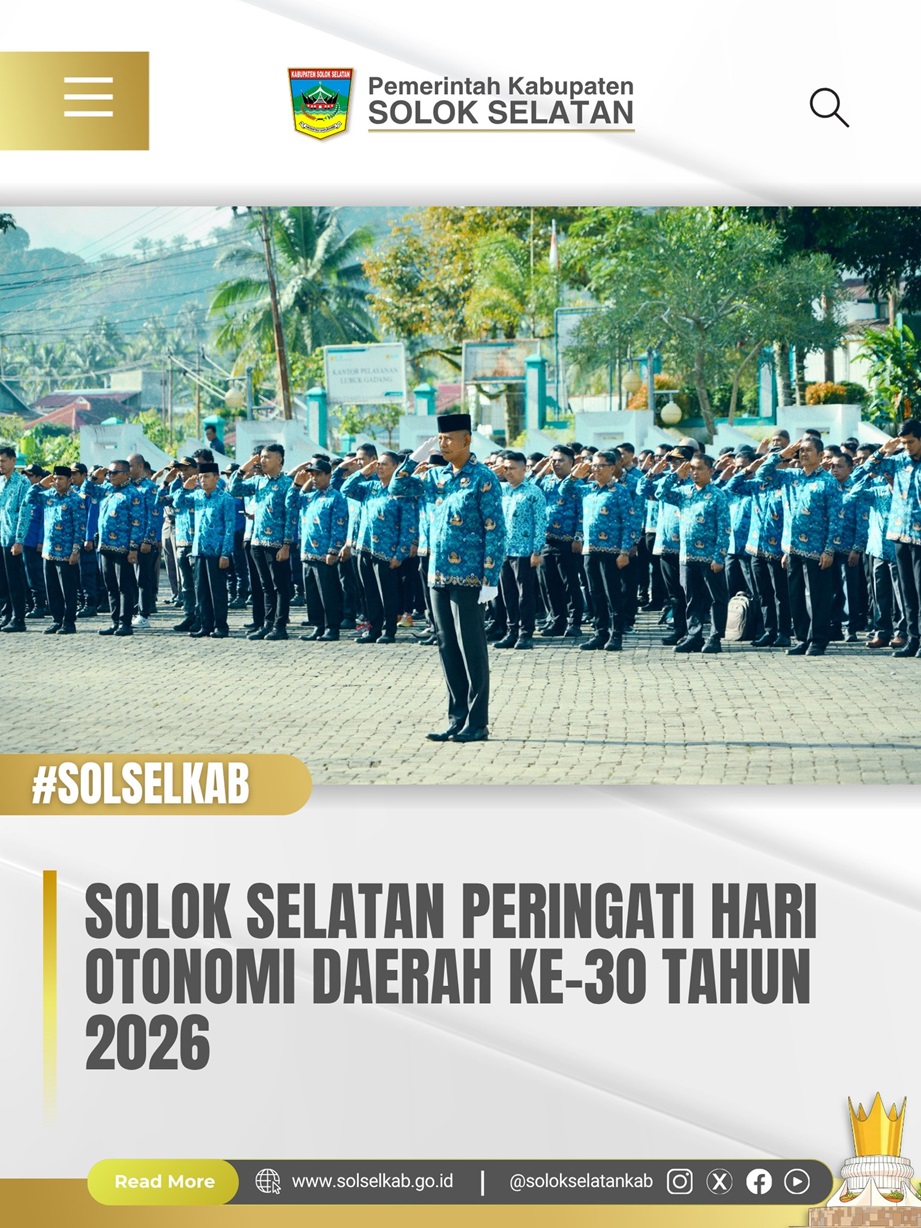 Solok Selatan Peringati Hari Otonomi Daerah ke-30 Tahun 2026